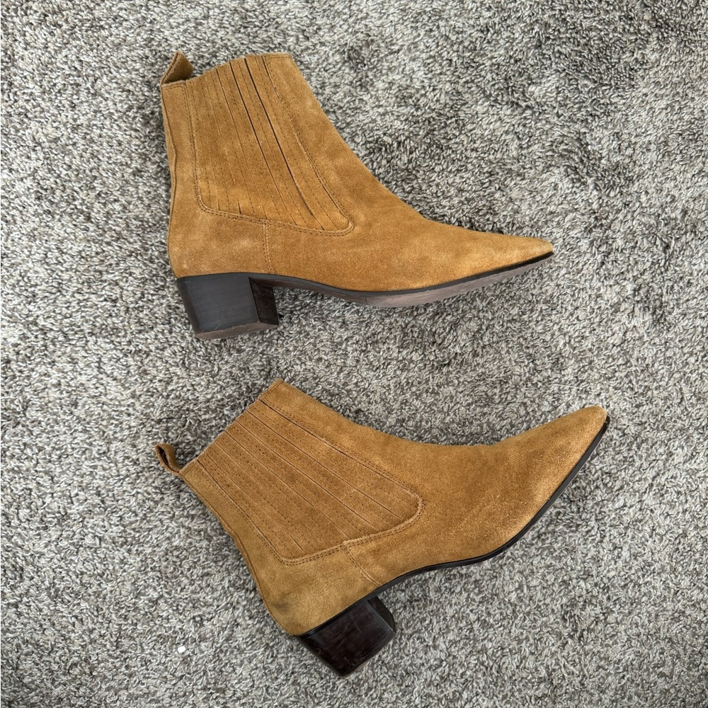 Zara Chelsea Western Boots Suede